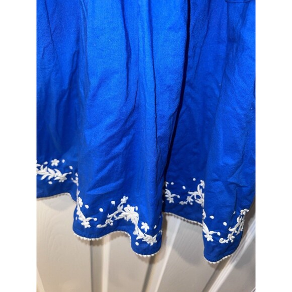 Crewcuts Girls Fit & Flare Sleeveless Dress Embroidered Royal Blue White Size 10 - Picture 3 of 8